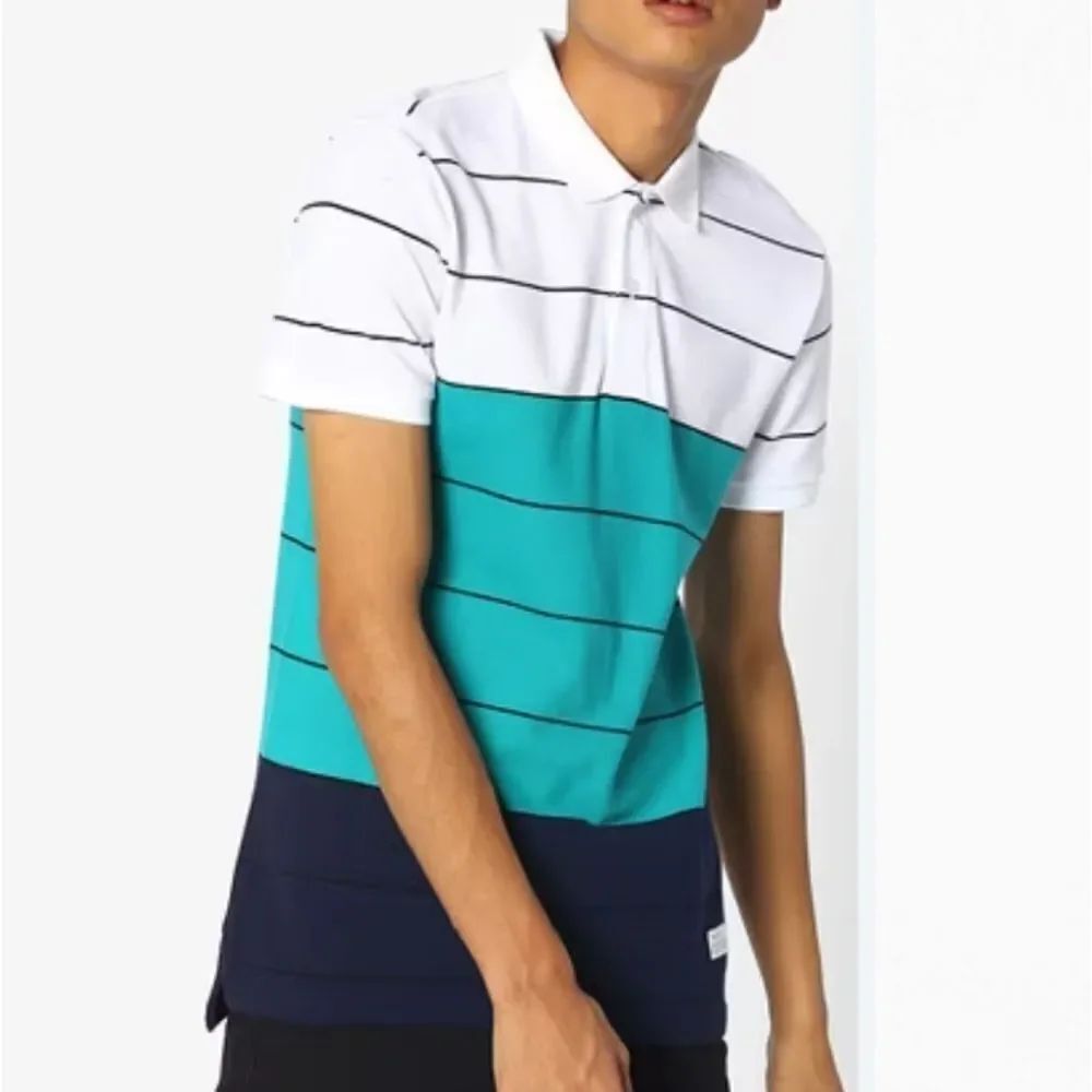 BRAND NEW ARIZONA UNITED COLORS OF BENETTON STRIPED POLO T-SHIRT